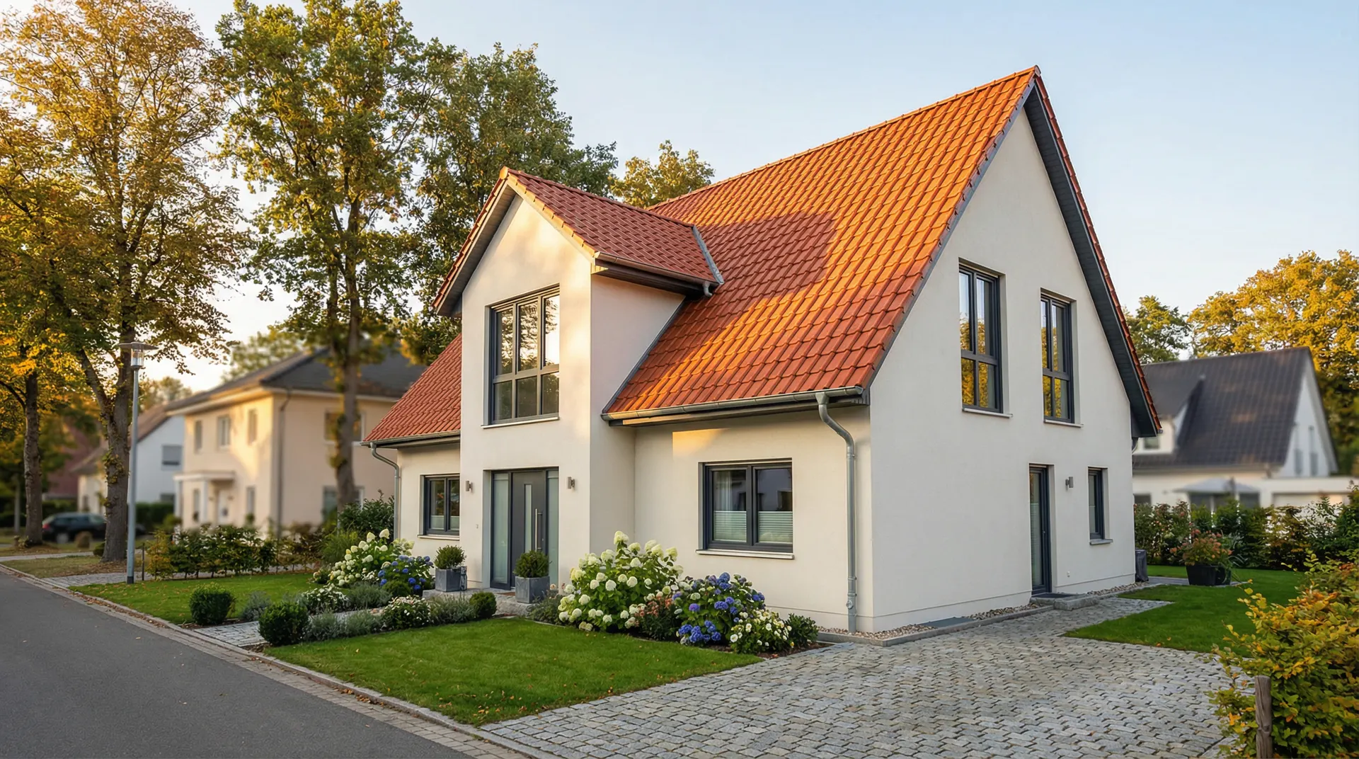 Einfamilienhaus in Brandenburg mit frisch beschichtetem Ziegeldach